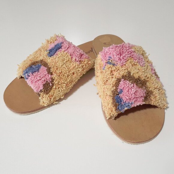 NWOT Free People Yuma woven "shag" peep toe sandal mules, 41 - Picture 11 of 16